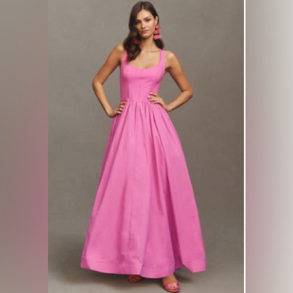 BHLDN | Dresses | Bhldn Jemma Scoopneck Corset Fit Flare Maxi Dress |  Poshmark
